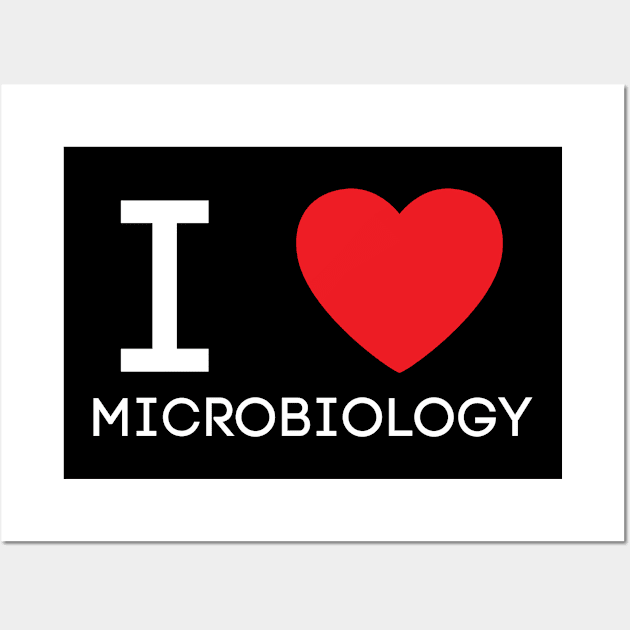 I Love Heart Microbiology Wall Art by BobaPenguin